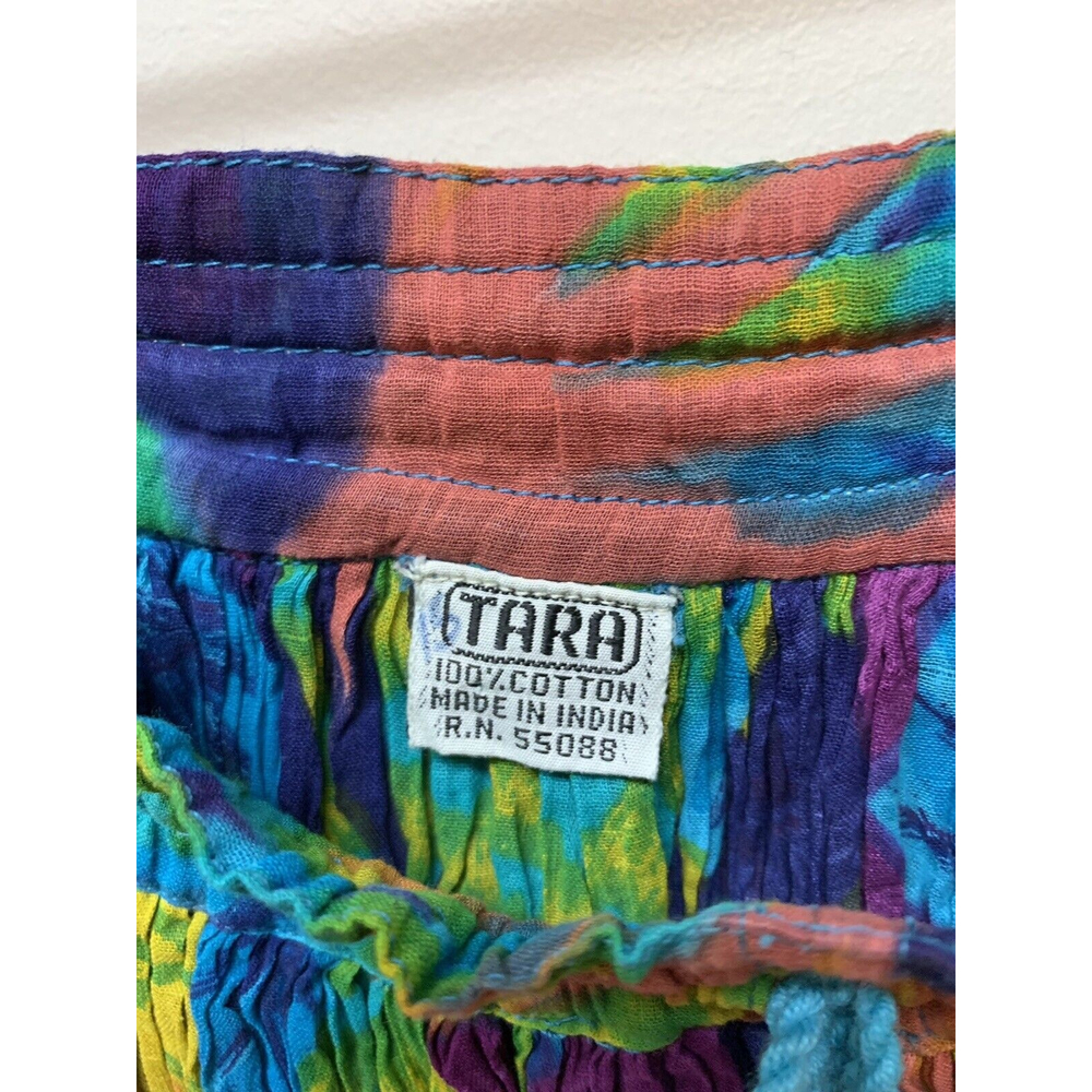Vintage Cotton Bright Leaf Broomstick Prairie Maxi Skirt Boho Hippie Festival - Picture 4 of 5